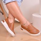 Tênis Iate Calce Fácil Slip On Feminino Caramelo