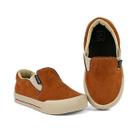 Tênis Iate Casual infantil Menino Sem Cadarço Slip On Caramelo Mzkid