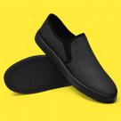 Tênis Iate Preto Masculino Casual Slip On Moderno e Confortável