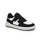 Tênis Infantil Bibi B College com tiras autocolantes Branco e Preto