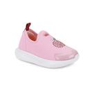 Tênis Infantil Bibi Flash Rosa Slip On com Aplicação em Strass