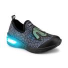 Tênis Infantil BIBI Luz Led Colorido Space Wave Masculino Dinossauro