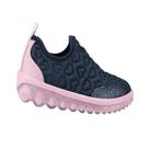 Tênis Infantil Bibi Roller 2.0 Menina Coração Azul Com Rosa