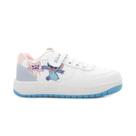 Tênis Infantil Branco com tiras autocolantes e Estampa do Stitch e Angel Disney