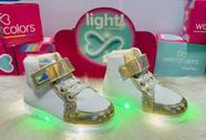 Tênis Infantil Cano Alto World Colors Led Colorido