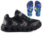 Tenis Infantil Casual Jogger Meninos Escolar Basico + Chinelo