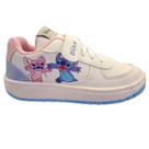 Tênis Infantil Casual Tira Fixadora Personagem Disney Stitch Cor:BrancoTamanho:31