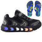 Tenis Infantil De Led Casual Jogger Meninos Escolar Basico + Chinelo
