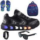 Tenis Infantil De Led Casual Jogger Meninos Escolar Basico + Mochila Chinelo Oculos Relogio Tenis Infantil De Led Casual Jogger Meninos Escolar Basico + Mochila Chinelo Oculos Relogio