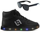 Tenis Infantil De Led Meninos Botinha Cano Alto Escolar Casual Basico + Oculos Tenis Infantil De Led Meninos Botinha Cano Alto Escolar Casual Basico + Oculos