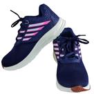 Tênis Infantil Esportivo com Solado Macio para Corrida - Azul e Rosa