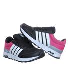 Tênis Infantil Feminino Para Criança Menina Listrado Pemania Preto-Pink