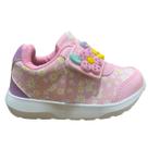 Tênis Infantil Feminino Rosa Floral com Aplique 3D LA Kids 069344