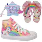 Tênis Infantil Feminino Unicórnio Menina Botinha Cano Alto Club Magia +Chinelo+Bolsa Unic