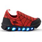 Tênis Infantil Homem Aranha Com Luzinhas Coloridas Led Calce Fácil