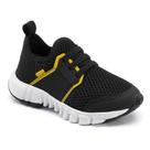 Tênis Infantil Jump Klin Com Elástico Preto e Amarelo