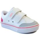 Tênis Infantil KLIN Freestyle tiras autocolantes Menina Anatômico Branco/Rosa Tênis Infantil KLIN Freestyle tiras autocolantes Menina Anatômico Branco/Rosa
