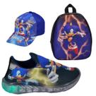 Tênis Infantil Led Luzinha Slip On Personagem Super Heróis + Mochila + Boné Tênis Infantil Led Luzinha Slip On Personagem Super Heróis + Mochila + Boné