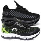 Tênis Infantil Masculino Esportivo Modelos Diferentes - Kit 2 Pares Preto/Verde