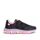 Tênis Infantil Menina Kidy Light Fun Led Preto Pisca-Pisca e tiras autocolantes Duplo -