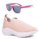 Tenis Infantil Meninas Calce Facil Leve Tipo Meia + Oculos