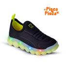 Tênis Infantil Menino Kidy Brinca Flex Preto Luz E Led Flexível Escolar Anatomico - Tênis Infantil Menino Kidy Brinca Flex Preto Luz E Led Flexível Escolar Anatomico -