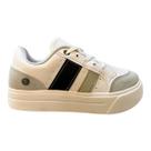 Tenis Infantil Menino Kidy Conforto Retrô Listras Básico Plataforma 45700017632 Branco