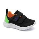 Tênis Infantil Menino Klin New Sport Mini Preto/Laranja/Verde Cítrico