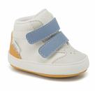 Tênis Infantil Menino Klin Pipoca cor Branco/Azul/Ocre Tamanho:15