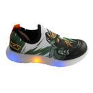 Tênis Infantil Menino Led Pisca Flex Kidy Dinossauro Verde