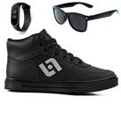 Tenis Infantil Meninos Botinha Cano Alto Escolar Casual Basico + Oculos Relogio