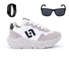 Tenis Infantil Meninos Jogger Escolar Casual Camurça + Oculos Relogio