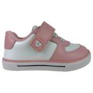 Tênis Infantil Molekinha Menina Calce Fácil tiras autocolantes Rosa Branco Original Conforto Cor:Branco/RosaTamanho:21