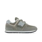Tênis Infantil New Balance 574 Core Cinza/Branco com Fecho em tiras autocolantes