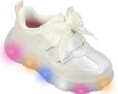 Tenis infantil pampili liz luz led c/ laco rendado e perolas removivel Tenis infantil pampili liz luz led c/ laco rendado e perolas removivel