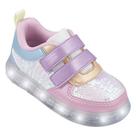 Tênis Infantil Pampili Sneaker Luz Fecho c/Adesivo Colorido