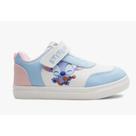 Tênis Infantil Stitch Disney Branco-Azul-Rosa tiras autocolantes