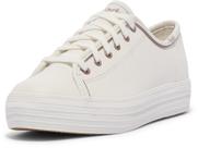 Tênis Keds Triple Kick Leather para mulheres branco/ouro rosa