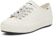 Tênis Keds Triple Kick Leather para mulheres branco/preto tamanho 8