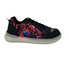 Tenis kid star infantil menino led casual l21 homem aranha preto