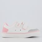 Tênis Klin Freestyle Mini Sem Cadarço Infantil Branco e Rosa