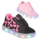 Tenis Led Luz Pisca Glitter Feminino Bebe infantil Preto ou Rosa