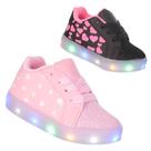 Tenis Led Luz Pisca Glitter Feminino Bebe infantil Preto ou Rosa