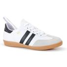 Tenis Marina Mello Branco Listras Pretas Couro Confort