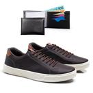 Tênis Masculino Casual Cadarço Moderno + Carteira Kit