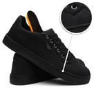 Tênis Masculino Casual Solado Costurado Lona Preto