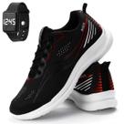 Tênis Masculino Corrida Academia Leve e Macio Kit Com Relógio Tênis Masculino Corrida Academia Leve e Macio Kit Com Relógio