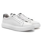 Tênis Masculino Couro Esportivo Super Macio Leve Urbano Branco