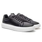 Tênis Masculino Couro Esportivo Super Macio Leve Urbano Preto