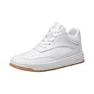 Tênis Masculino De Couro Leve Branco Puro Com Aumento De Altura Invisível 6cm 8cm 10cm